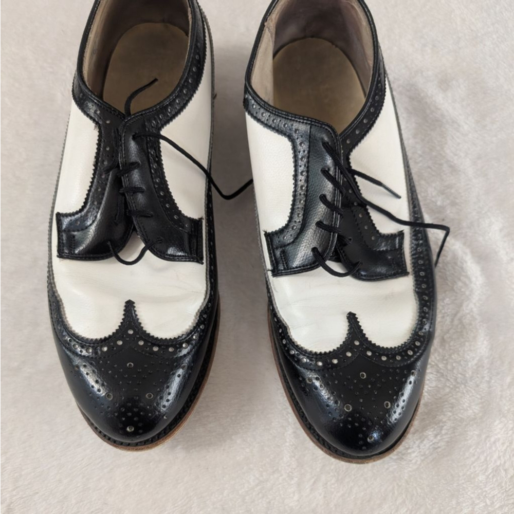Hyde Vintage Black & White Wingtaill Bowling Oxfords Shoes - Size 8 - Picture 4 of 13